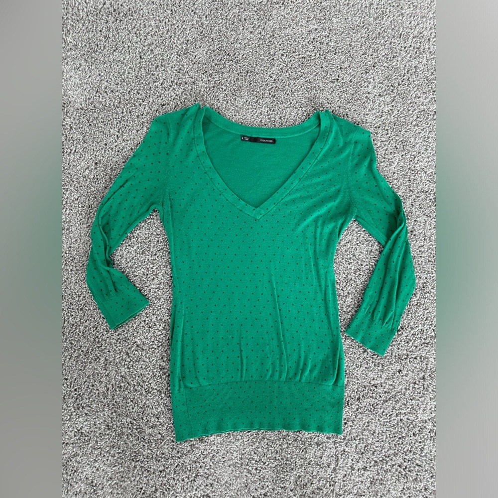 Green Maurice’s v-neck sweater